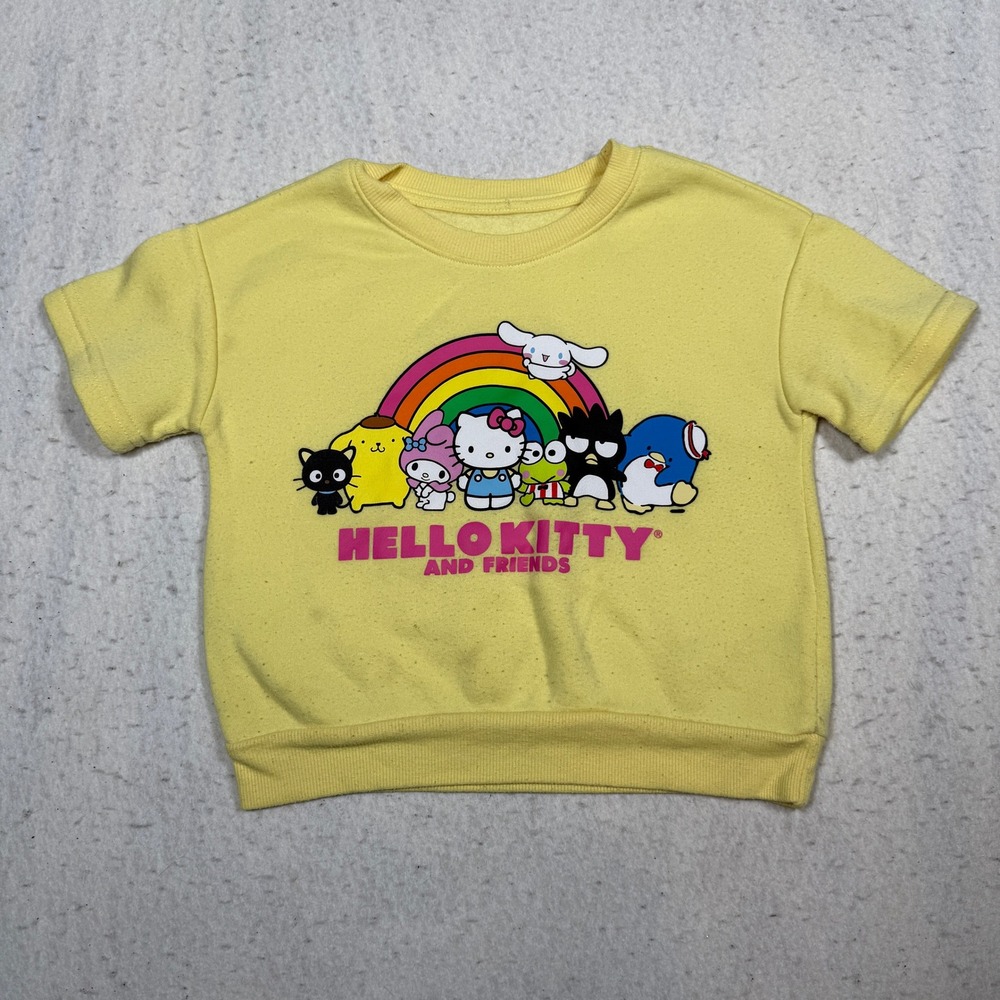 Sanrio Hello Kitty and Friends Yellow Short Sleeve Sweatshirt Kids Size 5